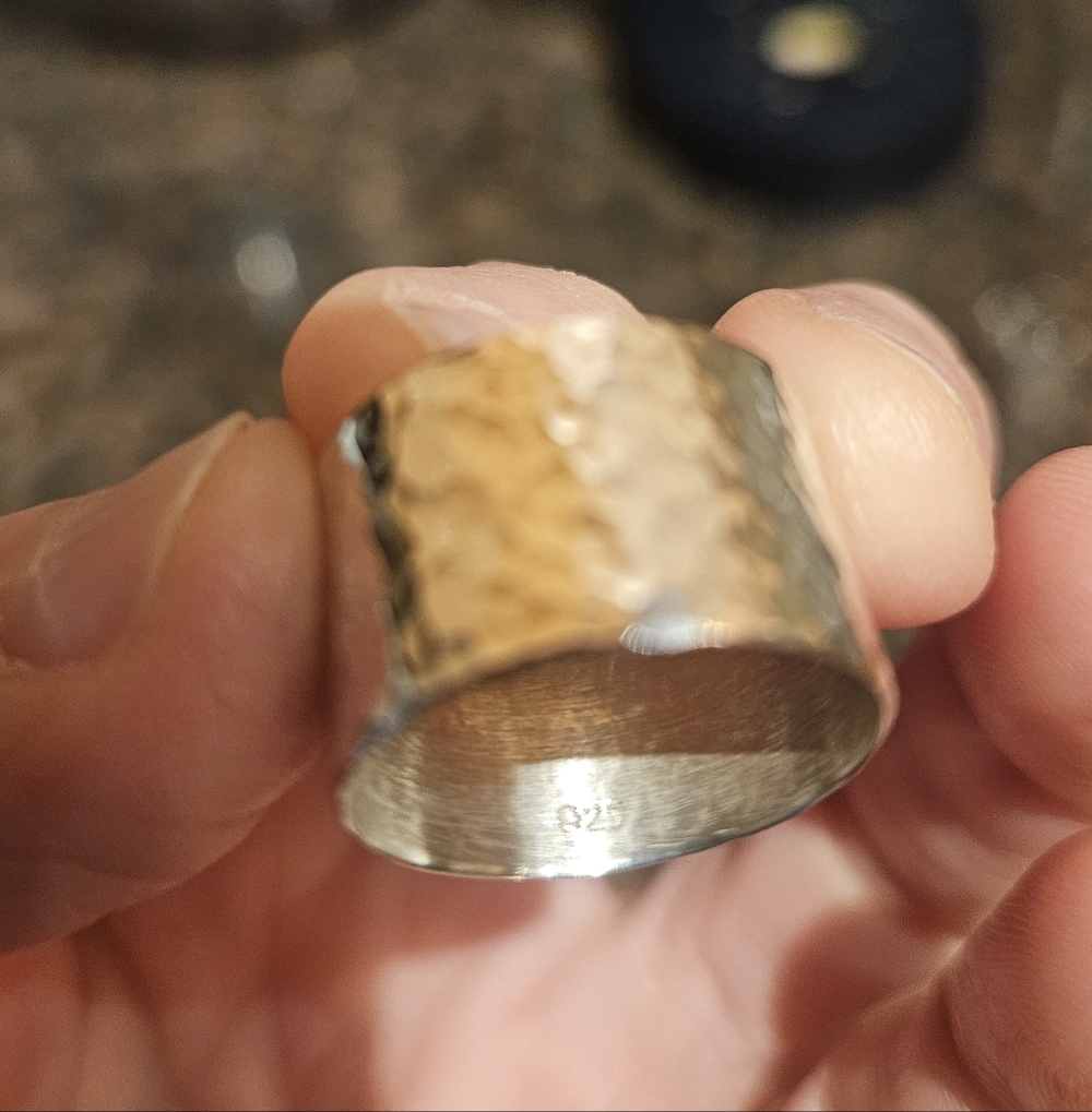 Wide Band Sterling Silver Ring - Picture 2 of 3